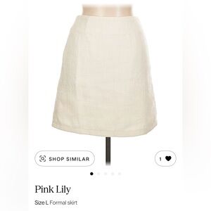 Pink Lily Cream Mini Skirt